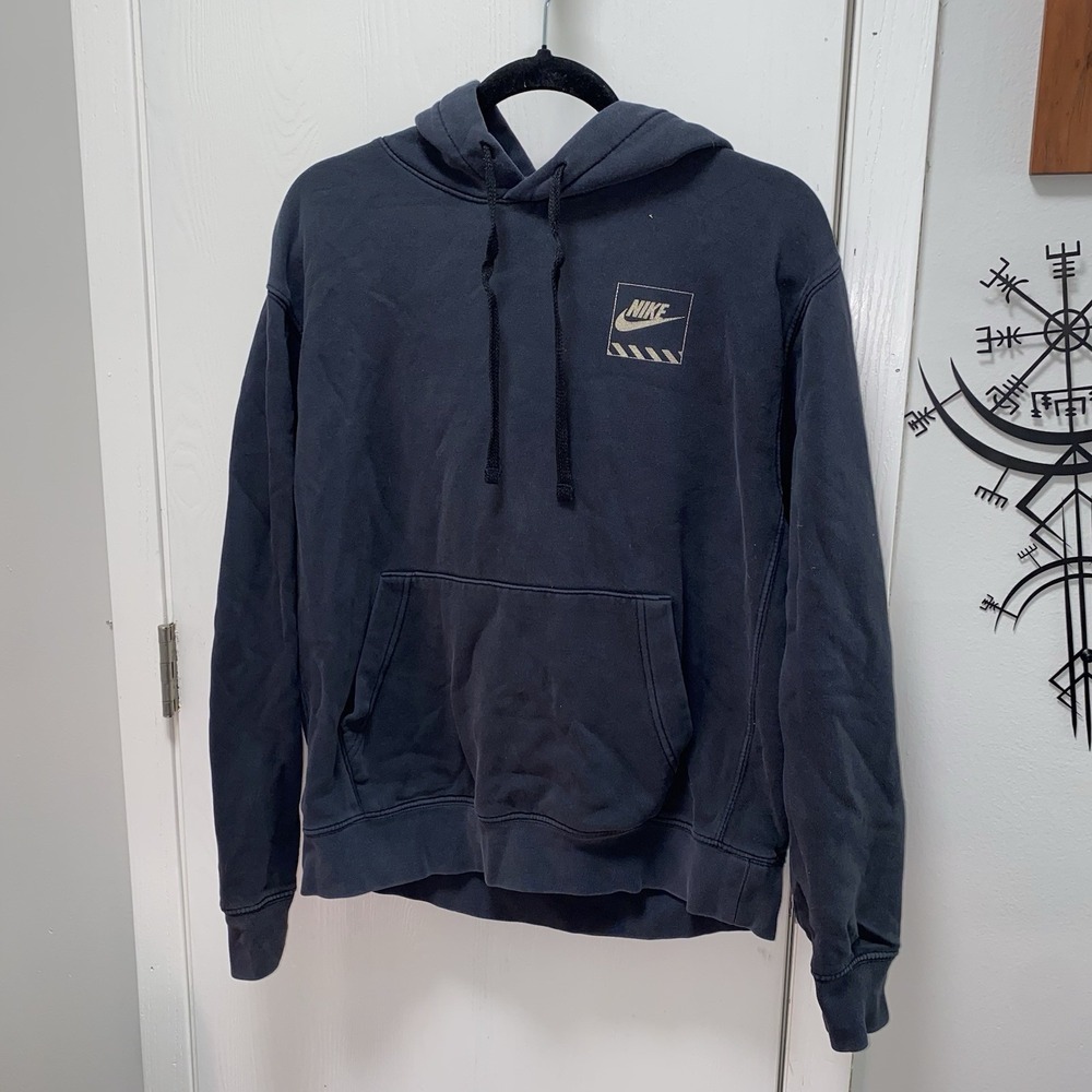 Nike Mens Black w/Mardi Gras Theme Long Sleeve Front Pocket Fleece Hoodie Size M